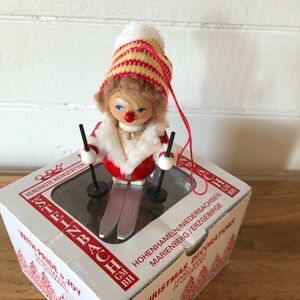 Steinbach Wood Christmas Ornament Skier